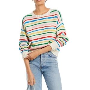 Mother The Jumper Cotton Crewneck Sweater Size XL Knit Striped